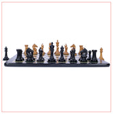 Antique Warrior 4" Chess Set in antiqued box wood and ebony wood